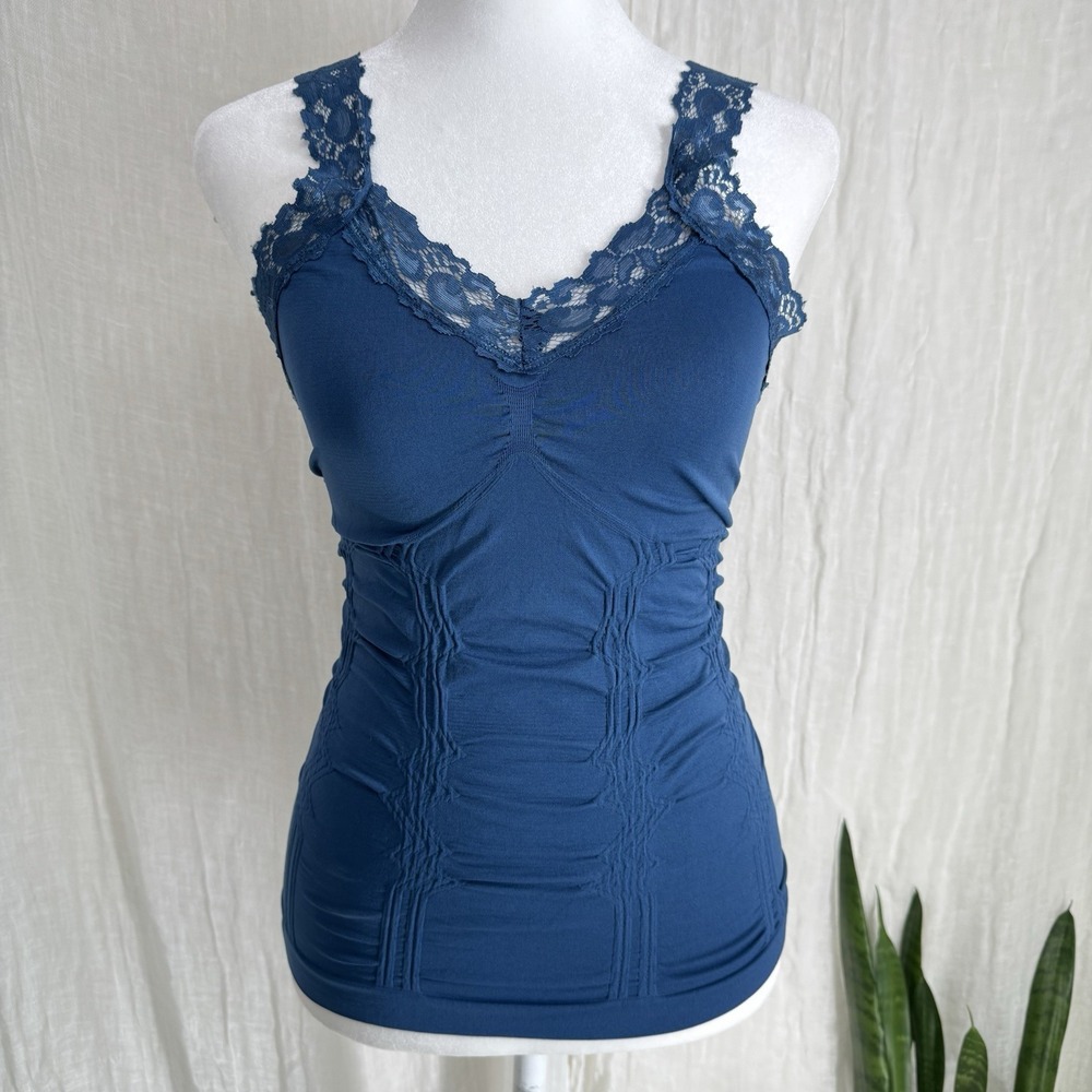 Vtg Y2K Lace Trim Layering Cami Top Whimsigoth Fairy Grunge Indie Stretch OS